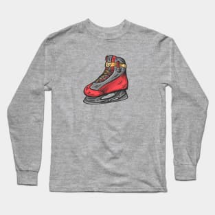 Ice Skate Illustration Long Sleeve T-Shirt